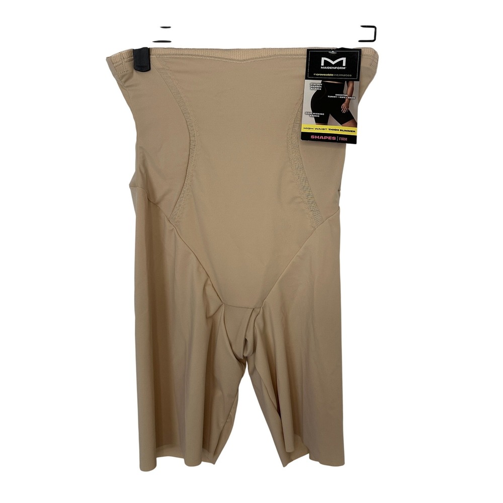 Maidenform Craveable Intimates High Waist Thigh Slimmer Beige SE5001 Size L New